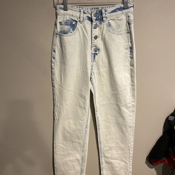 ZGY Denim Straight Up Hi Rise Acid Wash Jeans - Size 26 Nwt - Picture 1 of 10